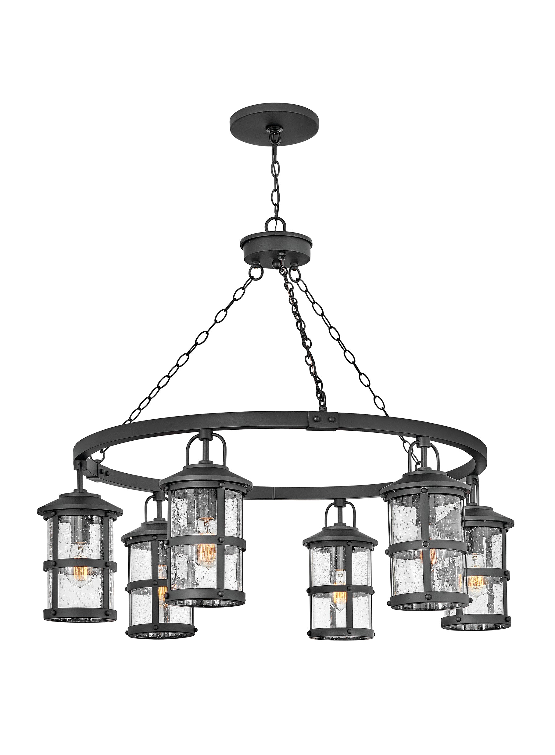 Lakehouse 6L outdoor chandelier - 2689BK