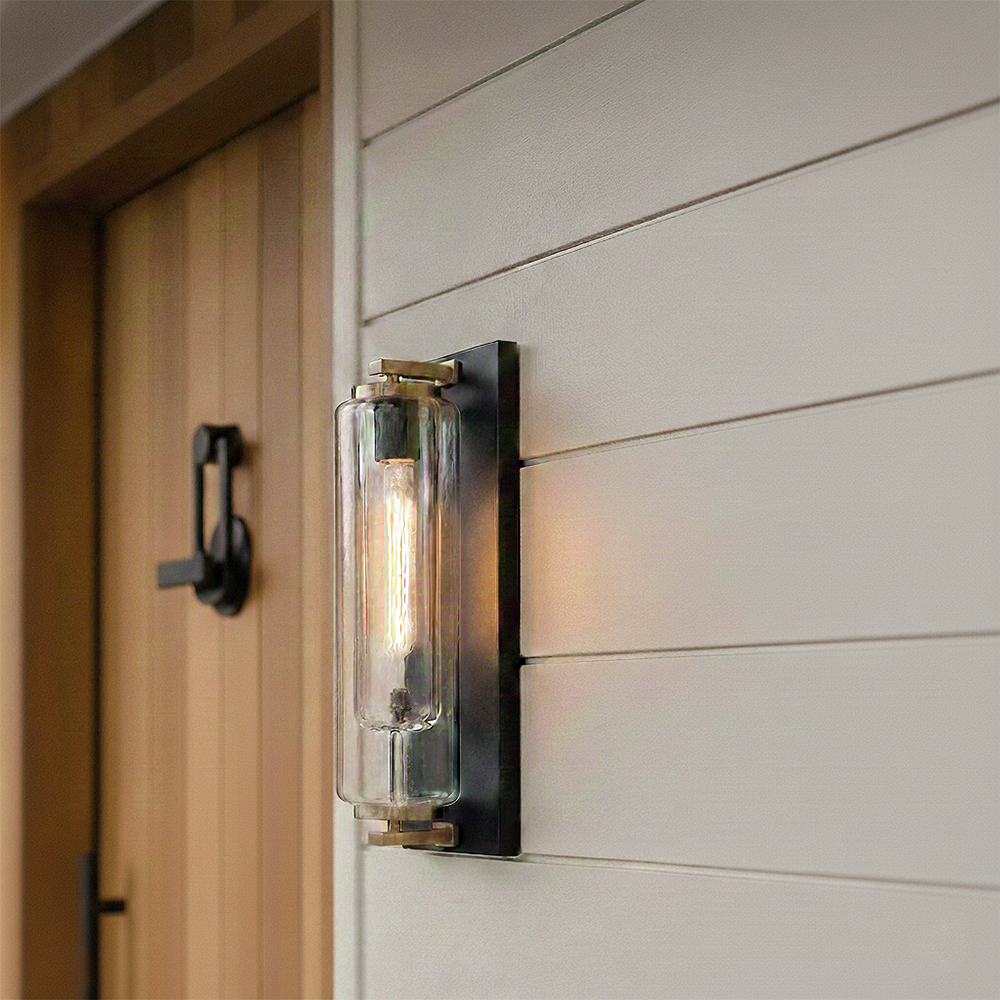 Lourde 1L outdoor wall lantern - 28920BK-LL *