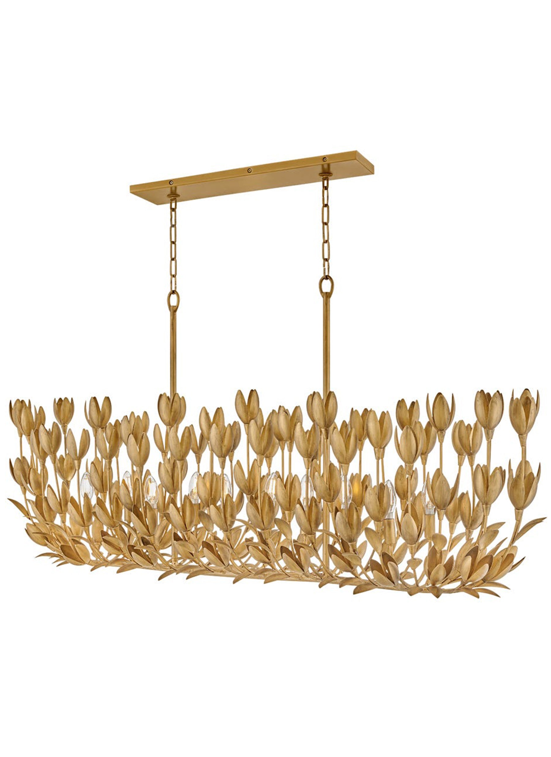 Flora 10L large linear chandelier - 30015BNG
