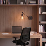 Arti 1L swing-arm wall sconce - 3690BK-CL