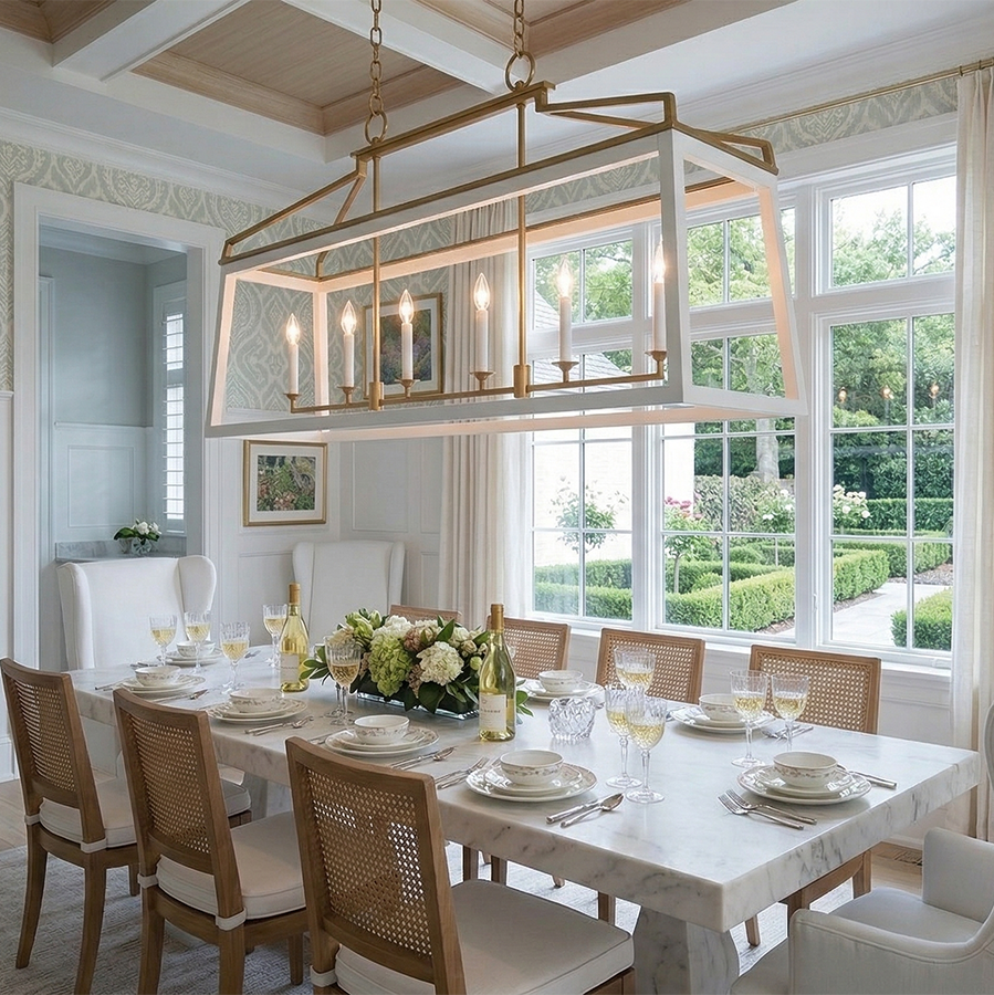 Carlow 6L Linear Chandelier - CC1586MWTBBS