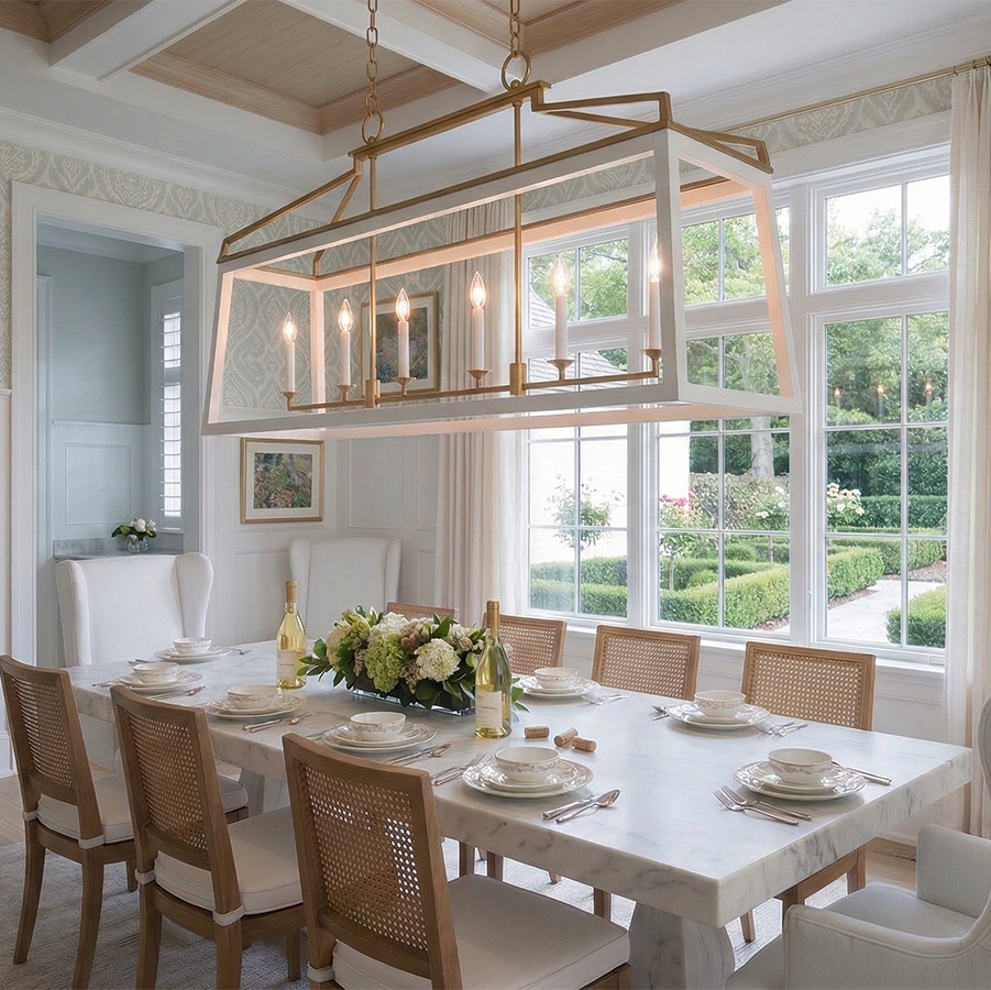 Carlow 6L Linear Chandelier - CC1586MWTBBS