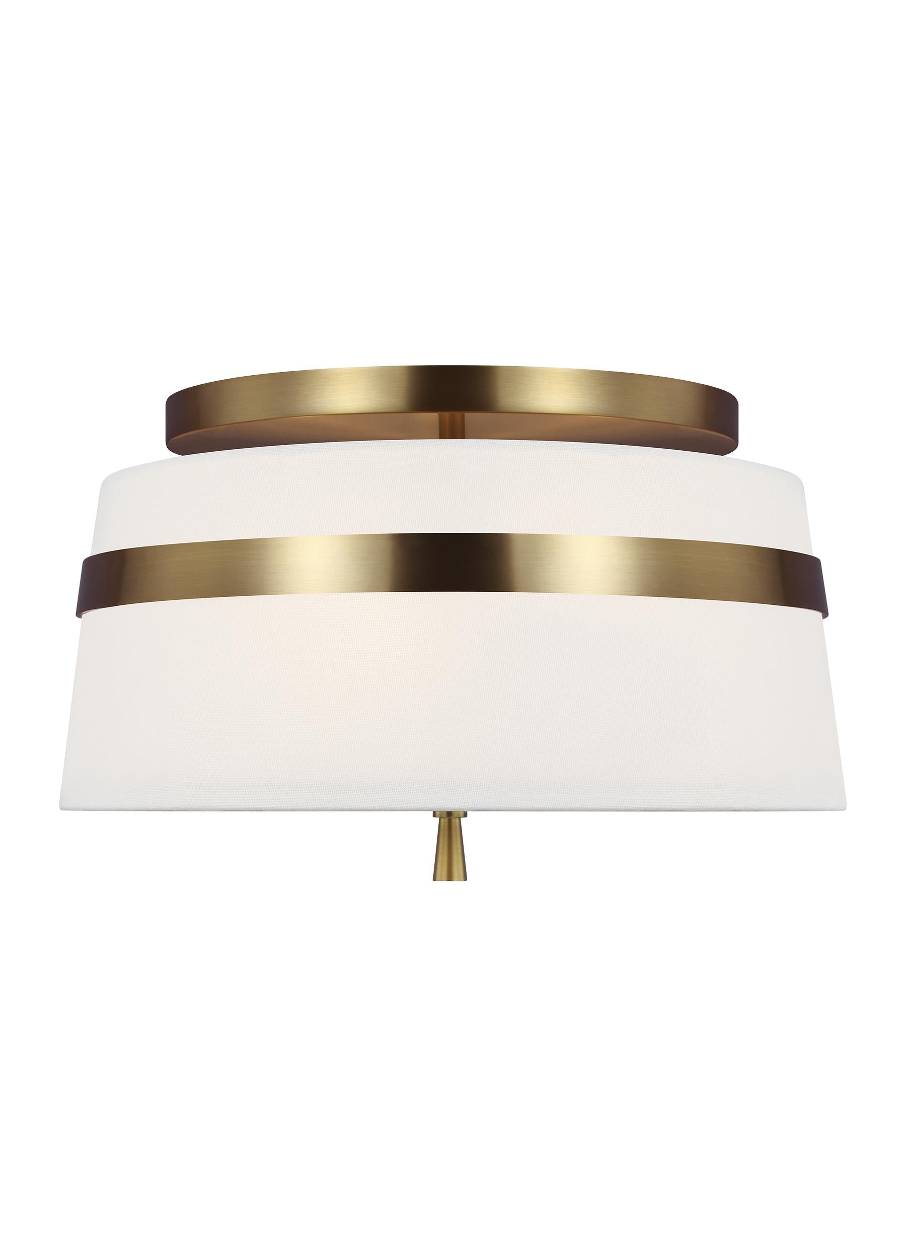 White and brass flush outlet mount