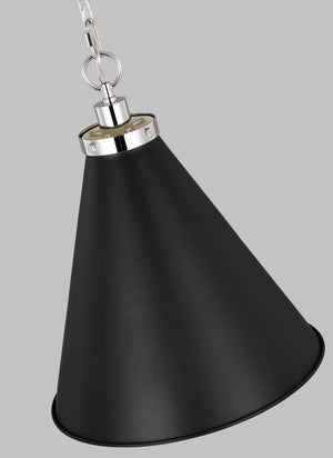 Wellfleet 1L Cone Pendant-  CP1271MBKPN