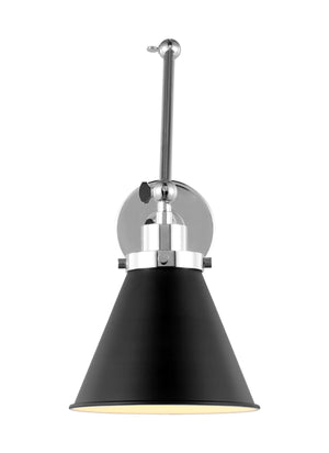 Wellfleet 1L double arm cone sconce - CW1151MBKPN