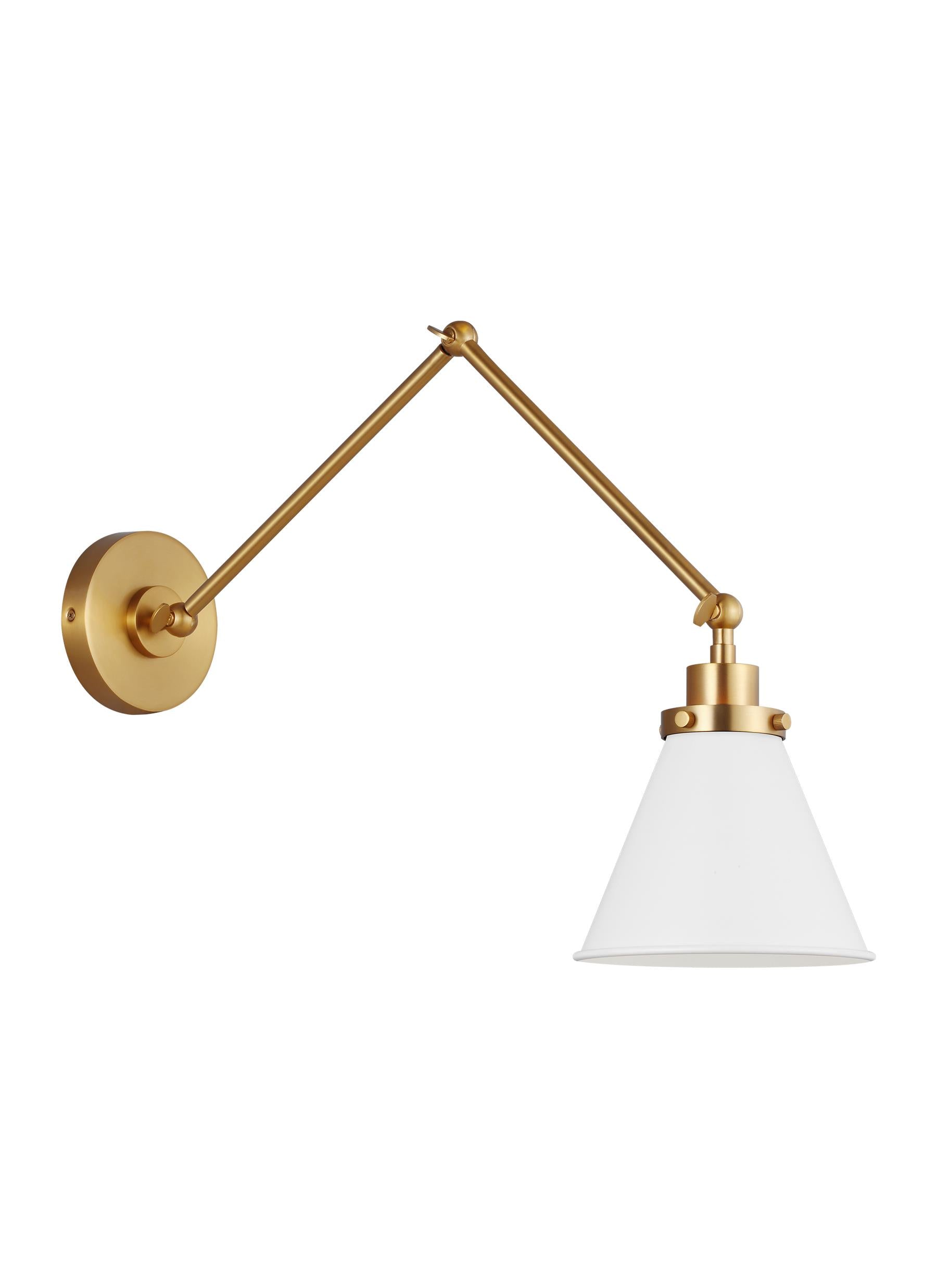 Wellfleet 1L double arm cone sconce -  CW1151MWTBBS